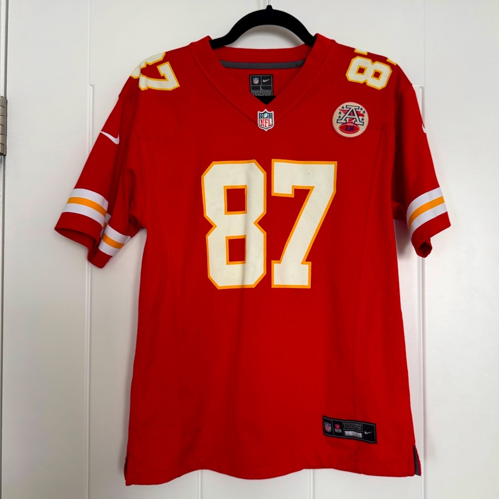 Travis Kelce Red NFL NIKE Jersey with Number 87